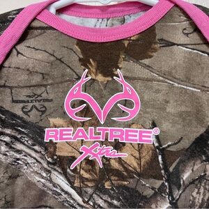REALTREE XTRA Baby Girl Long Sleeve Realtree Camo Bodysuit Brown Pink 6-9 Months